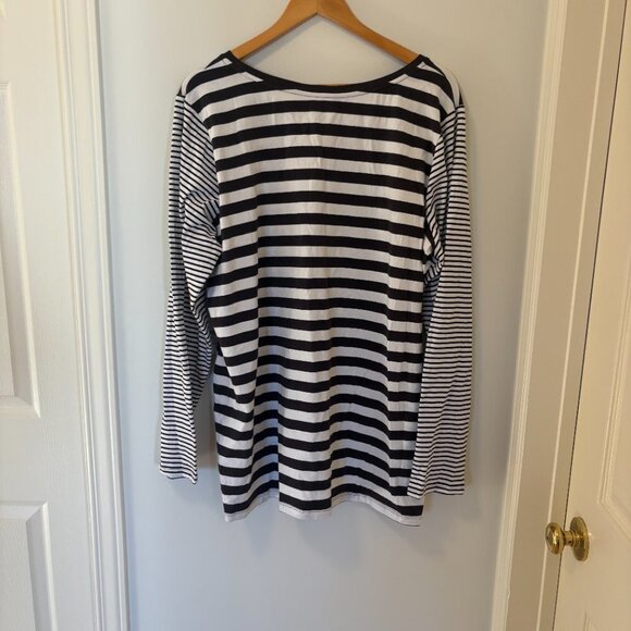 Thyme Maternity Striped Long Sleeve Shirt Black White NWT Size: 4XL Plus size - Picture 7 of 7